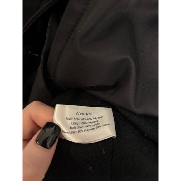 Gallery Coat Womens Medium Trench Double-Breasted Black Belted Zip Pockets - Picture 5 of 6